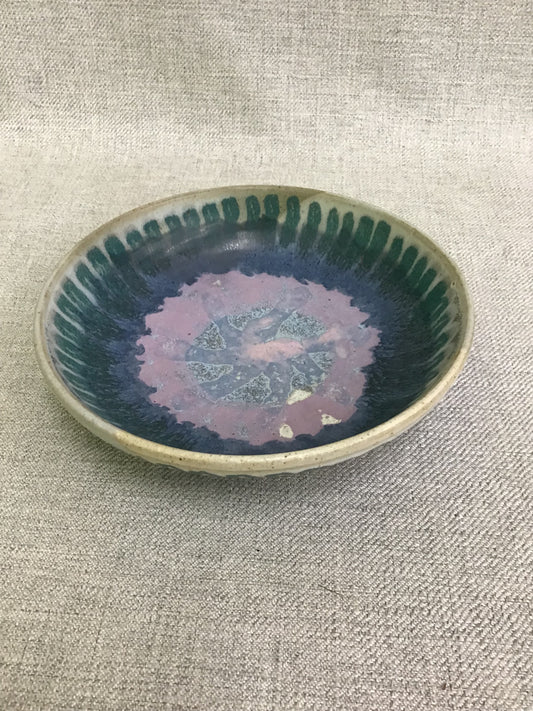 Deborah Doran Teal Blue & Pink Pottery Bowl