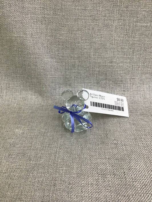 Art Glass Mouse Figurine- 2.75"h