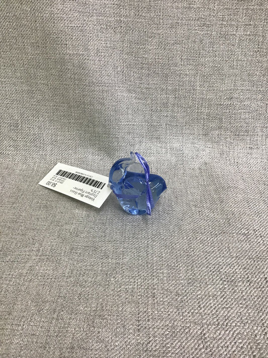 Vintage Blue Glass Elephant Figurine- 2.75"h