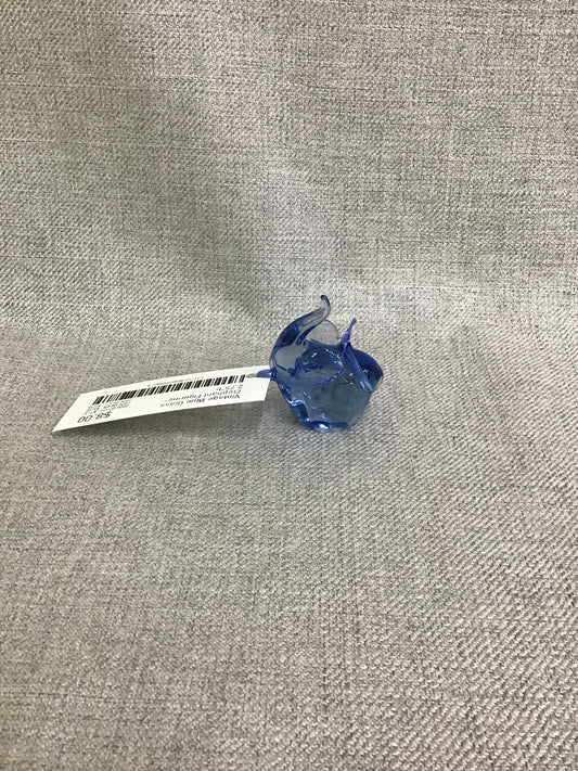 Vintage Blue Glass Elephant Figurine- 2.75"h