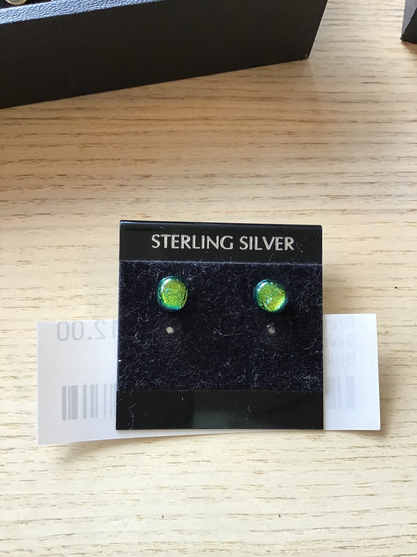 Pretty! Pair Sterling Silver Earrings- Blue/Green