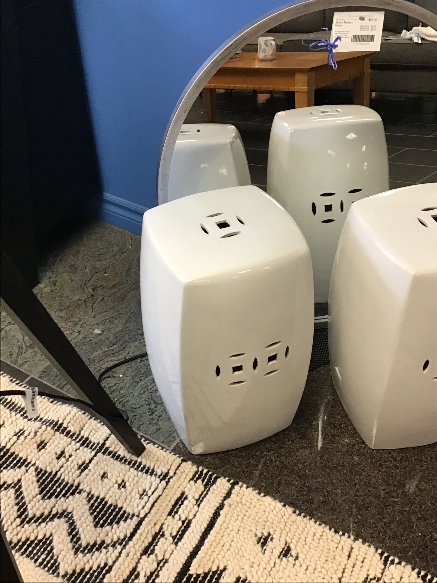 White Ceramic Stool