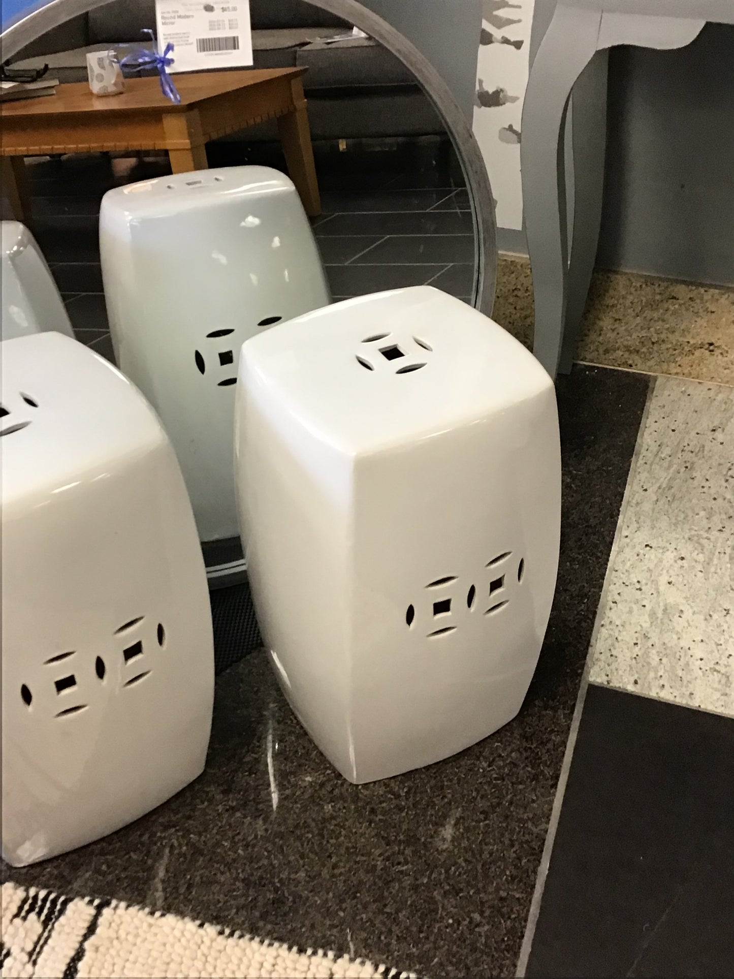 White Ceramic Stool