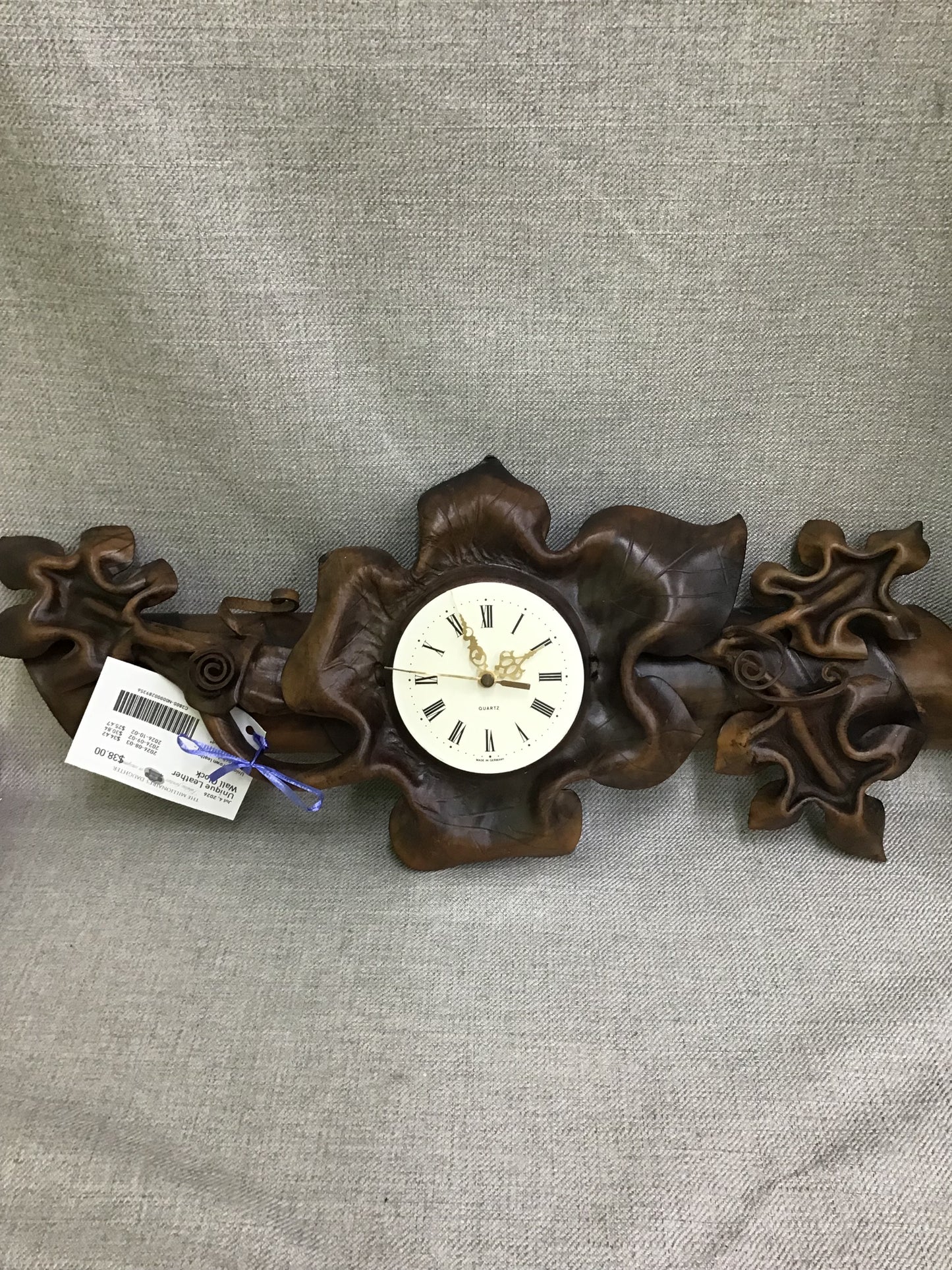 Unique Leather Wall Clock