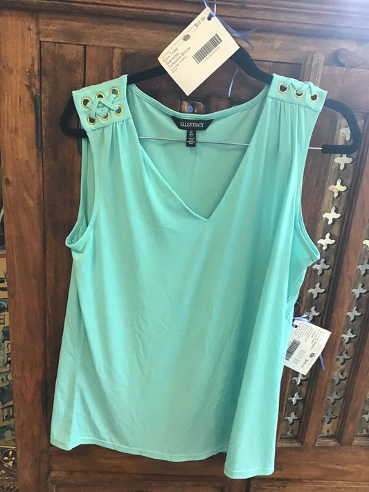 Ellen Tracy Sleeveless Turquoise Blouse