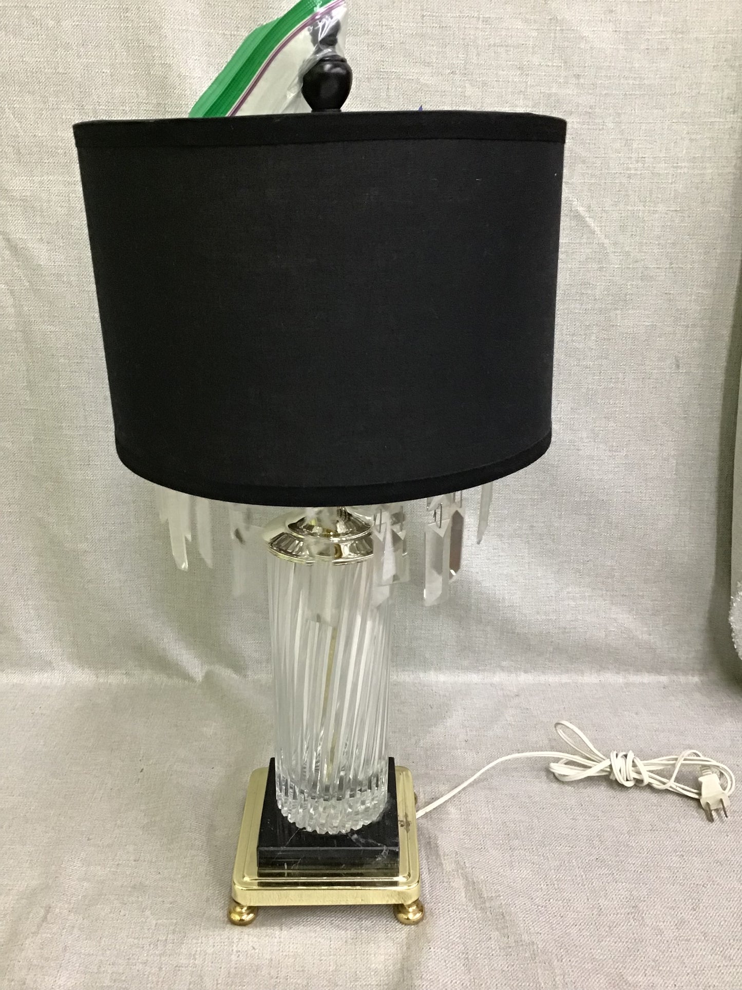 Gorgeous Crystal Lamp With Black Shade