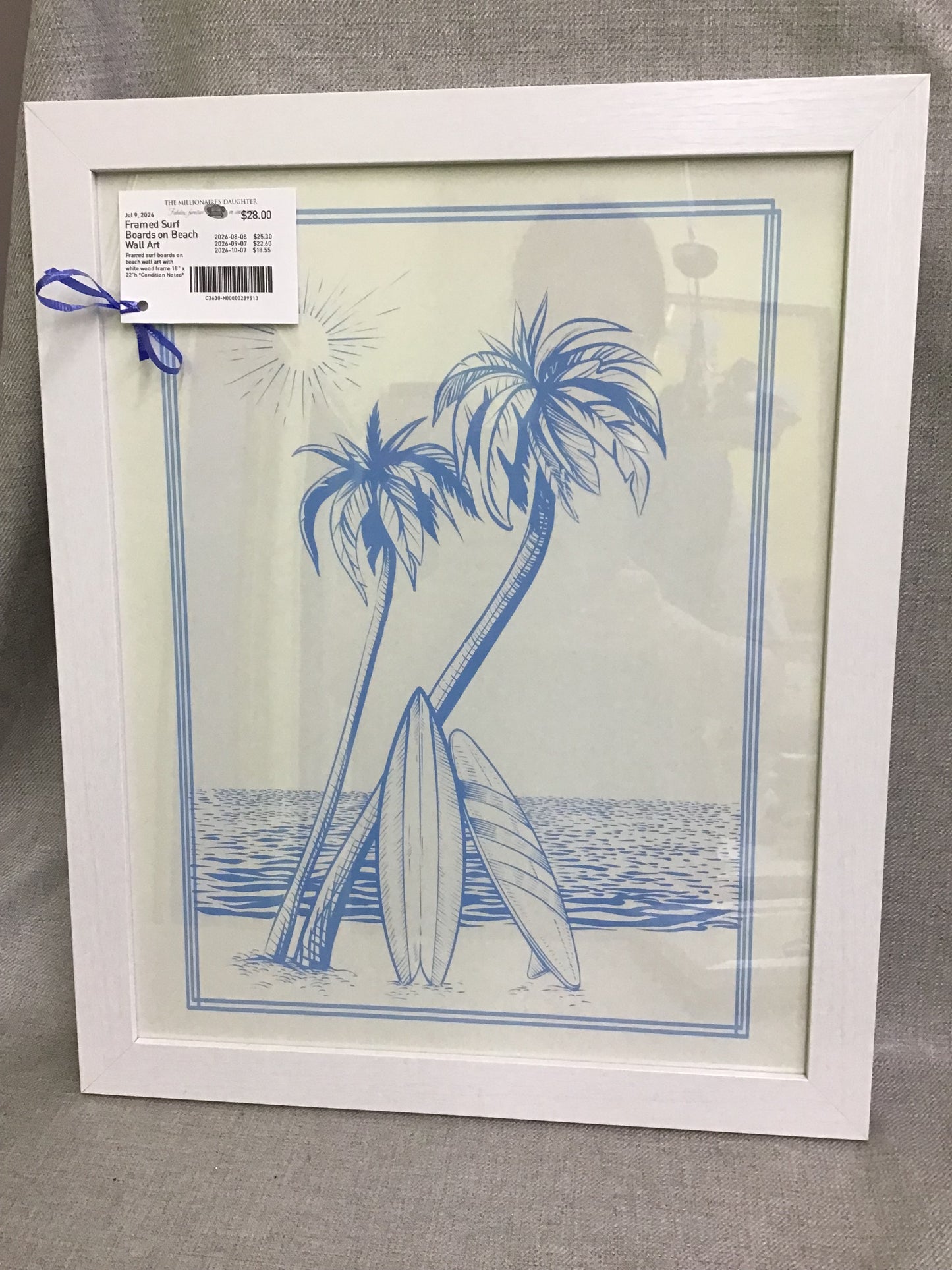 Framed Surf Boards on Beach Wall Art
