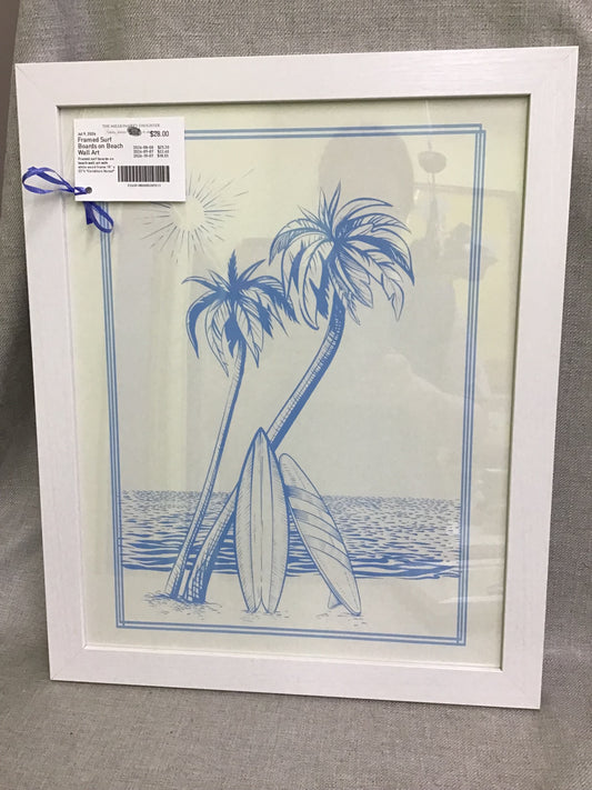 Framed Surf Boards on Beach Wall Art