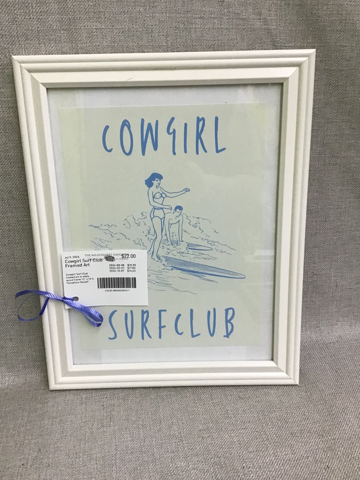 Cowgirl Surf Club Framed Art