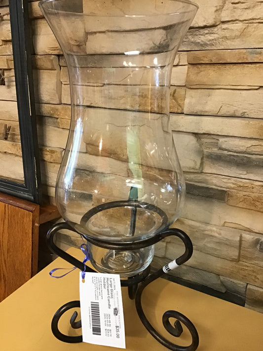Large Glass Hurricane Candle Holder