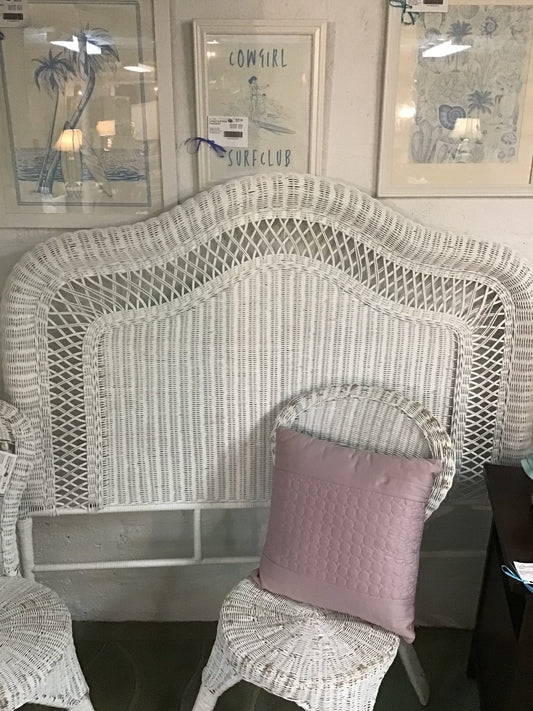 DOUBLE Painted Wicker Headboard