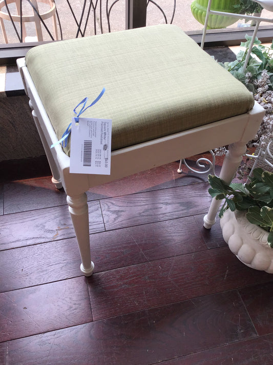Square White Painted Footstool