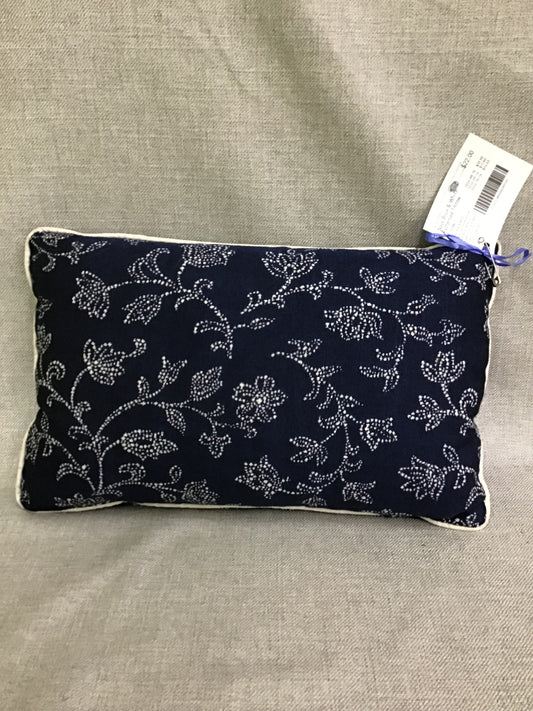 Navy Blue & White Patterned Throw Pillow