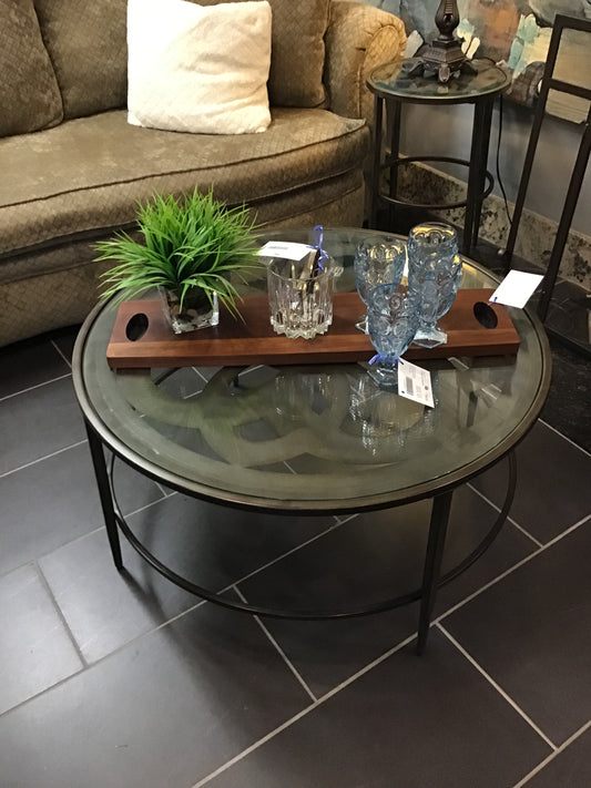 Hillsdale 'Marsala' Round Glass Topped Coffee Table