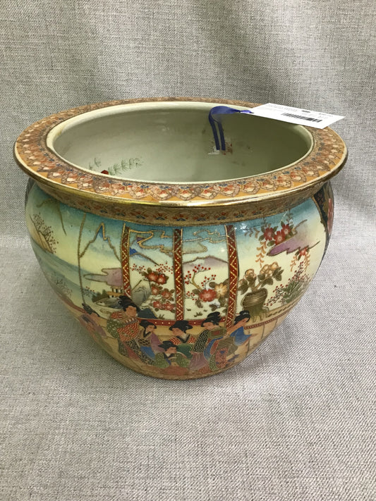 Satsuma Pottery Fish Bowl Planter