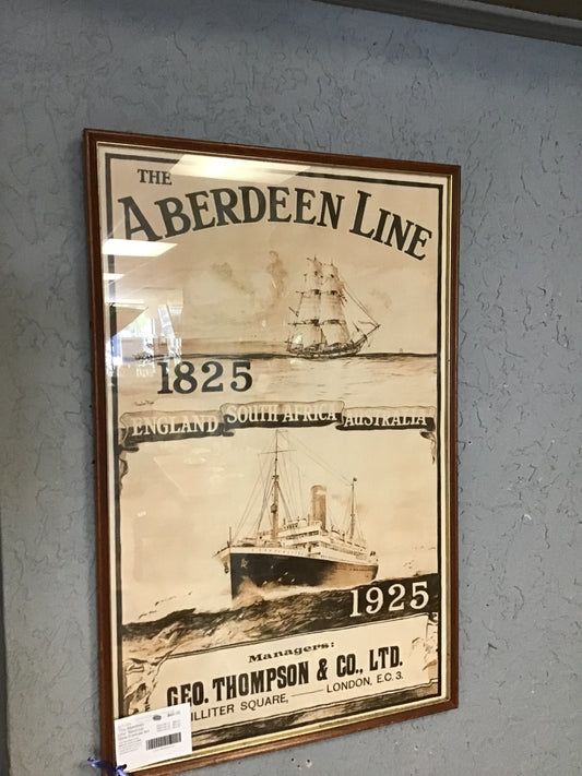 'The Aberdeen Line' Nautical Style Framed Art