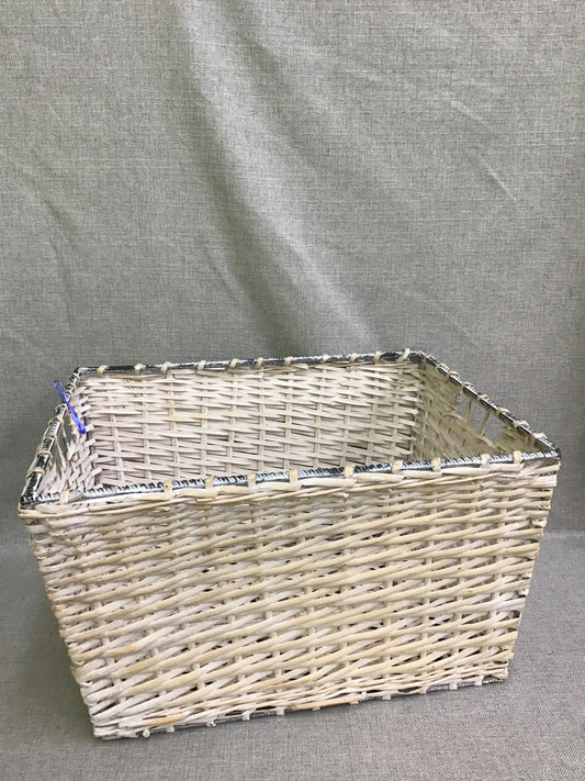 Large Off-White Wicker Basket