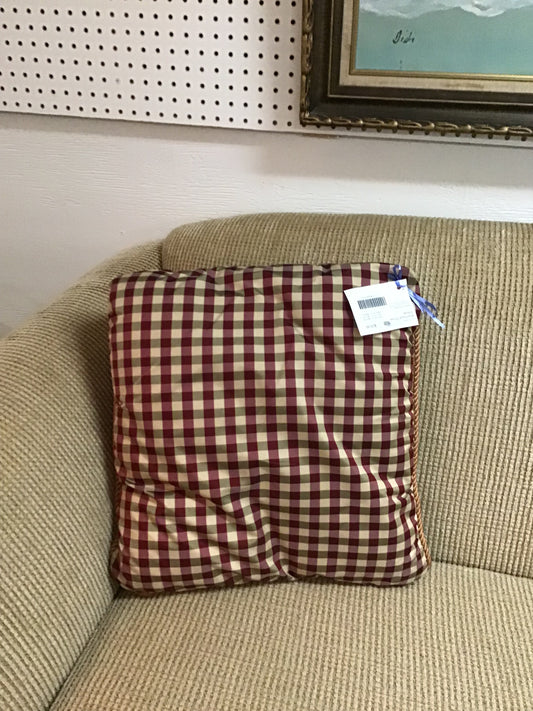 Red Plaid Throw Pillow