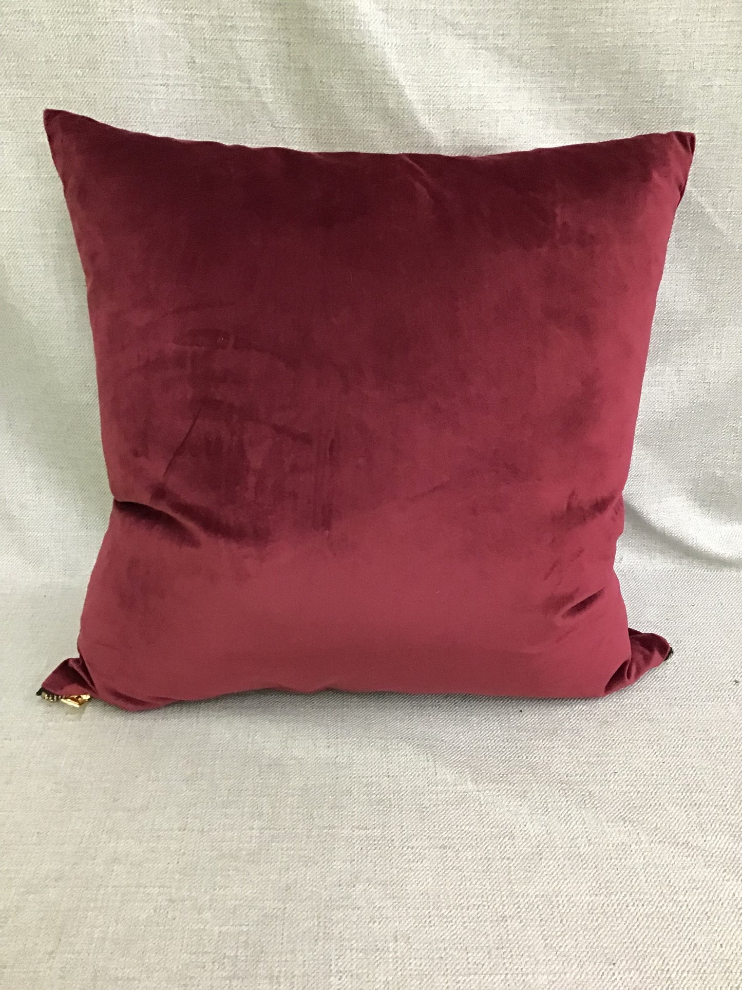 Dark Red Velvet Accent Pillow