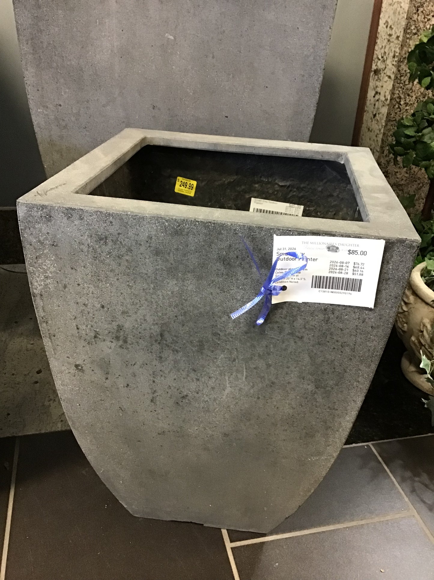 Small Grey Outdoor Planter