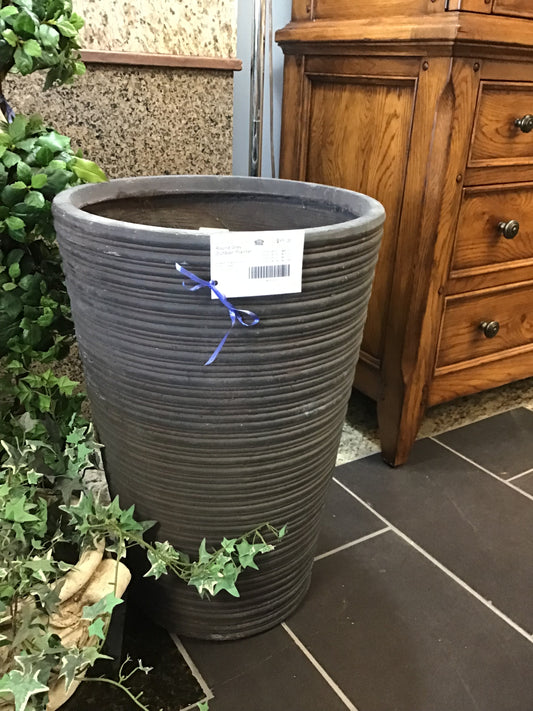 Round Grey Outdoor Planter