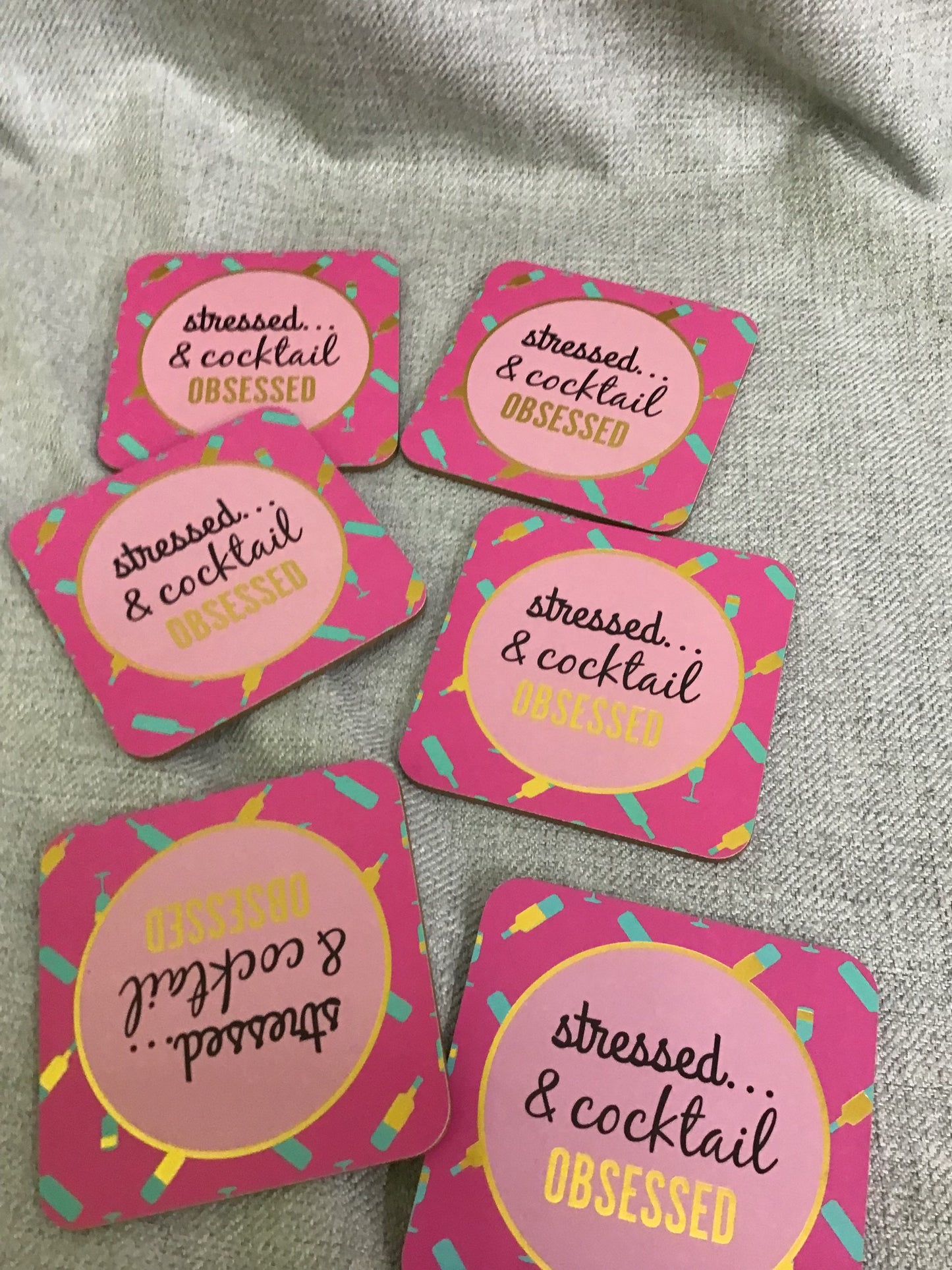 'Stressed And Cocktailed Out' Coasters