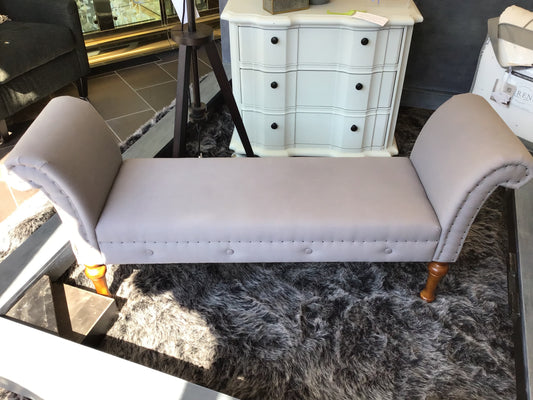 Jennifer Taylor Grey Upholstered Bench