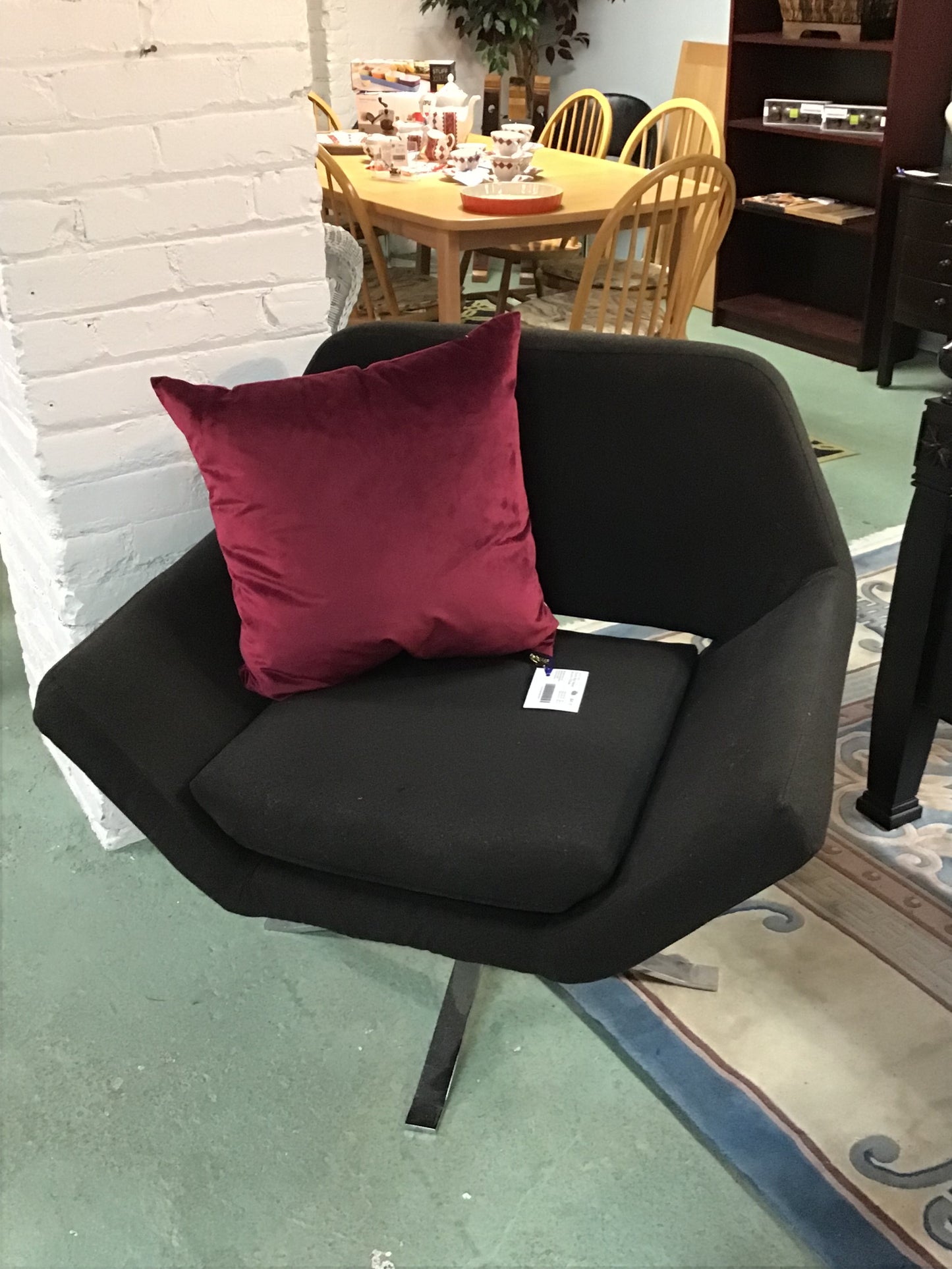 Modern Dark Grey Swivel Chair