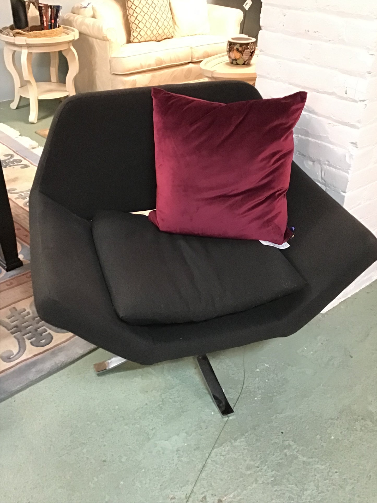 Modern Dark Grey Swivel Chair