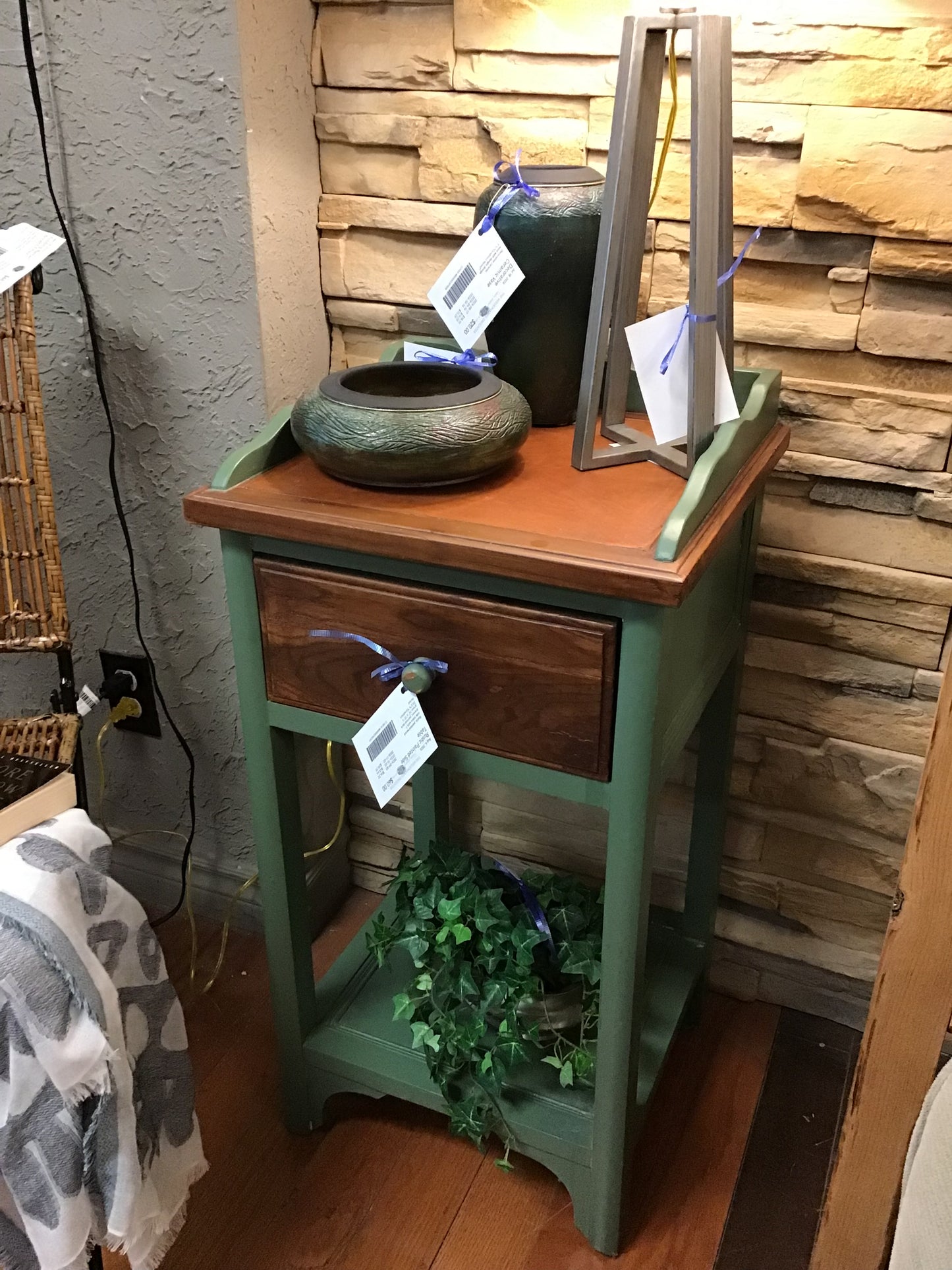 Rustic Painted Side Table