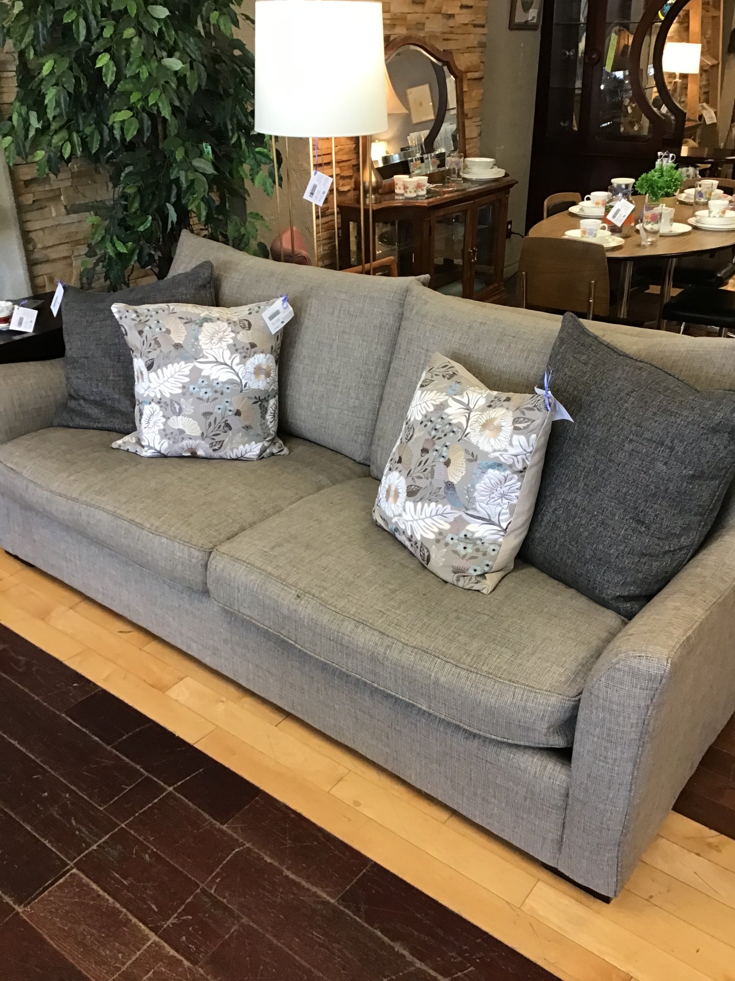 Grey Upholstered Sofa