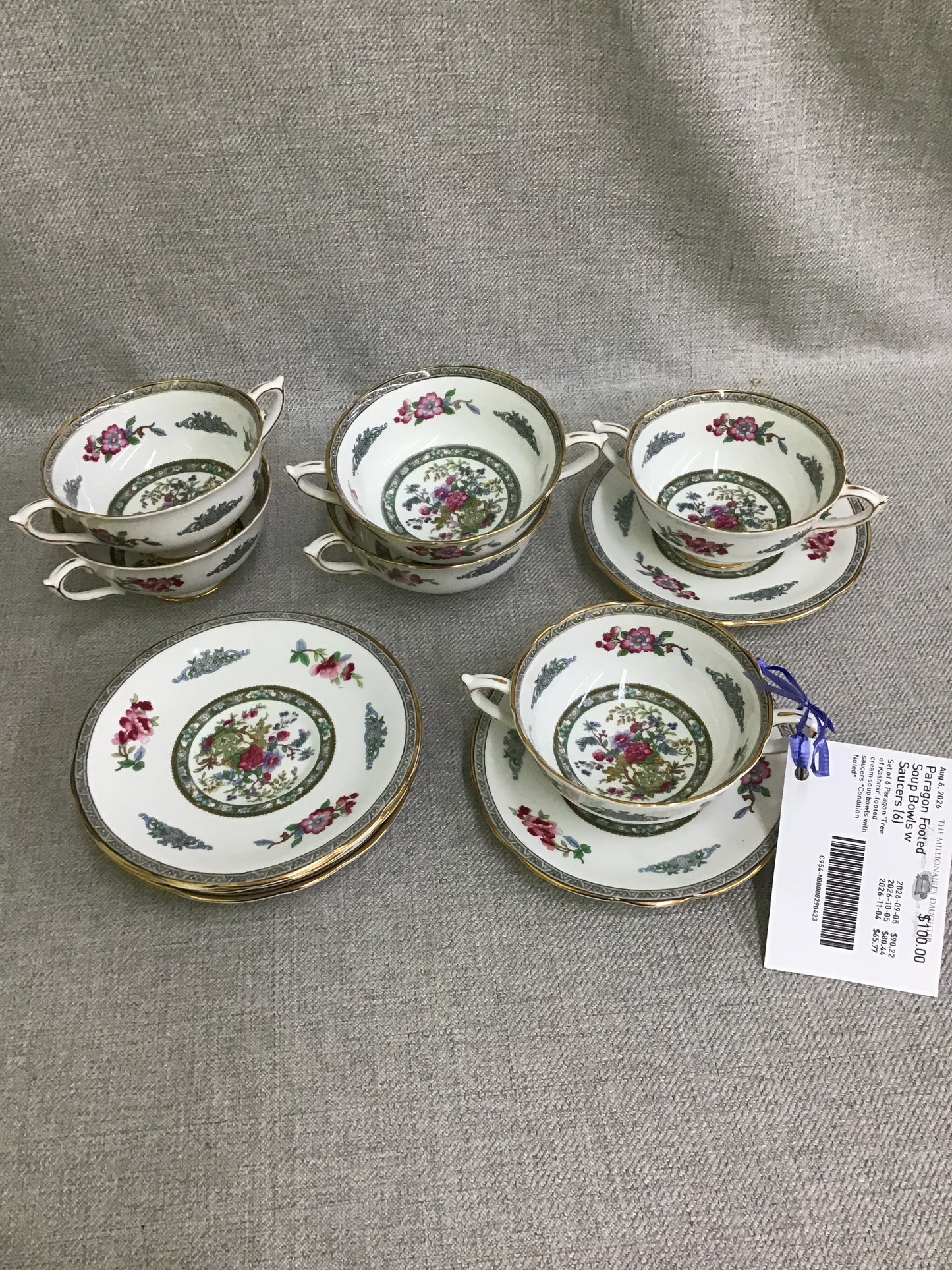 Paragon Footed Soup Bowls w Saucers (6)
