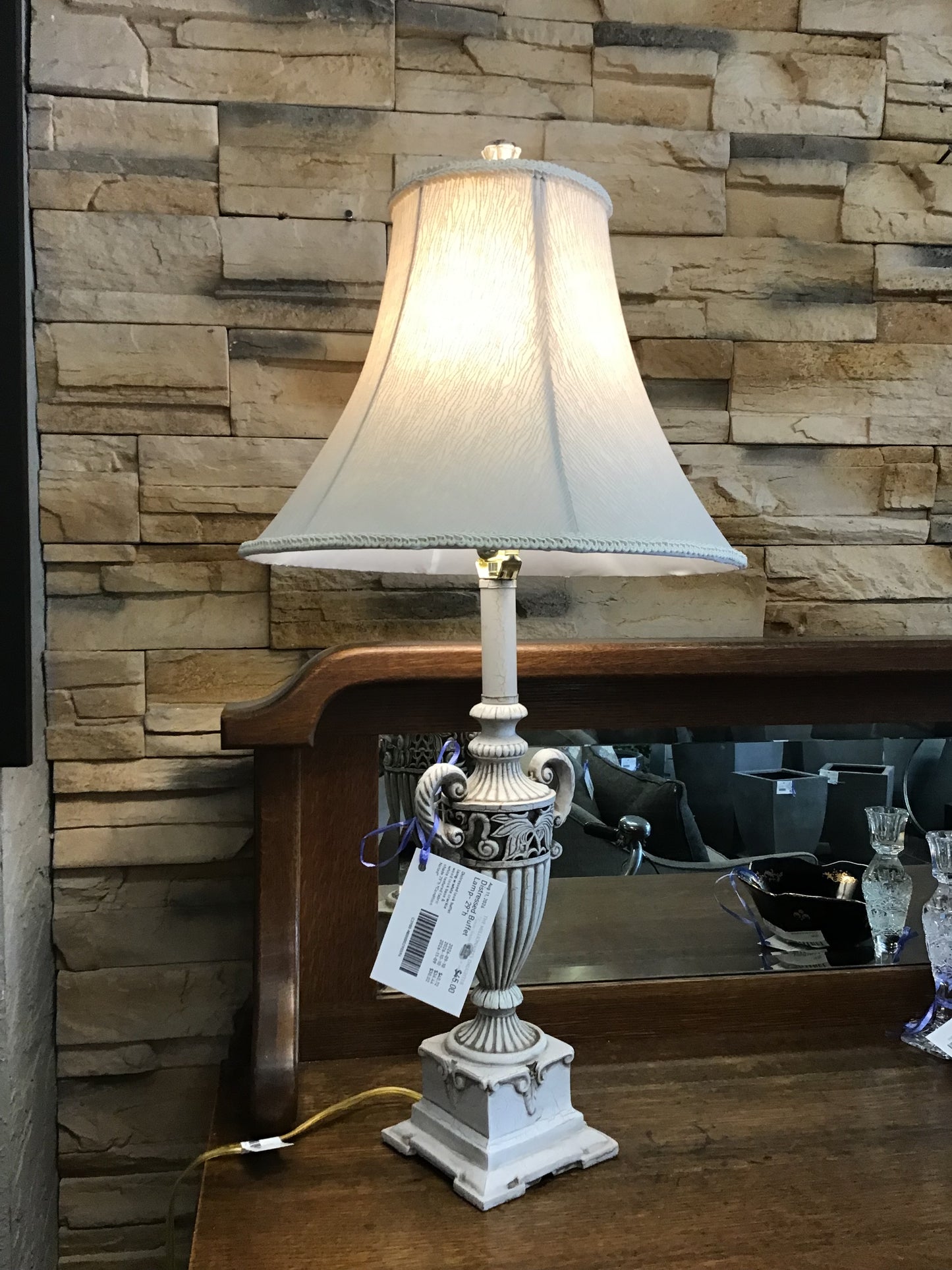 Distressed Buffet Lamp- 29"h