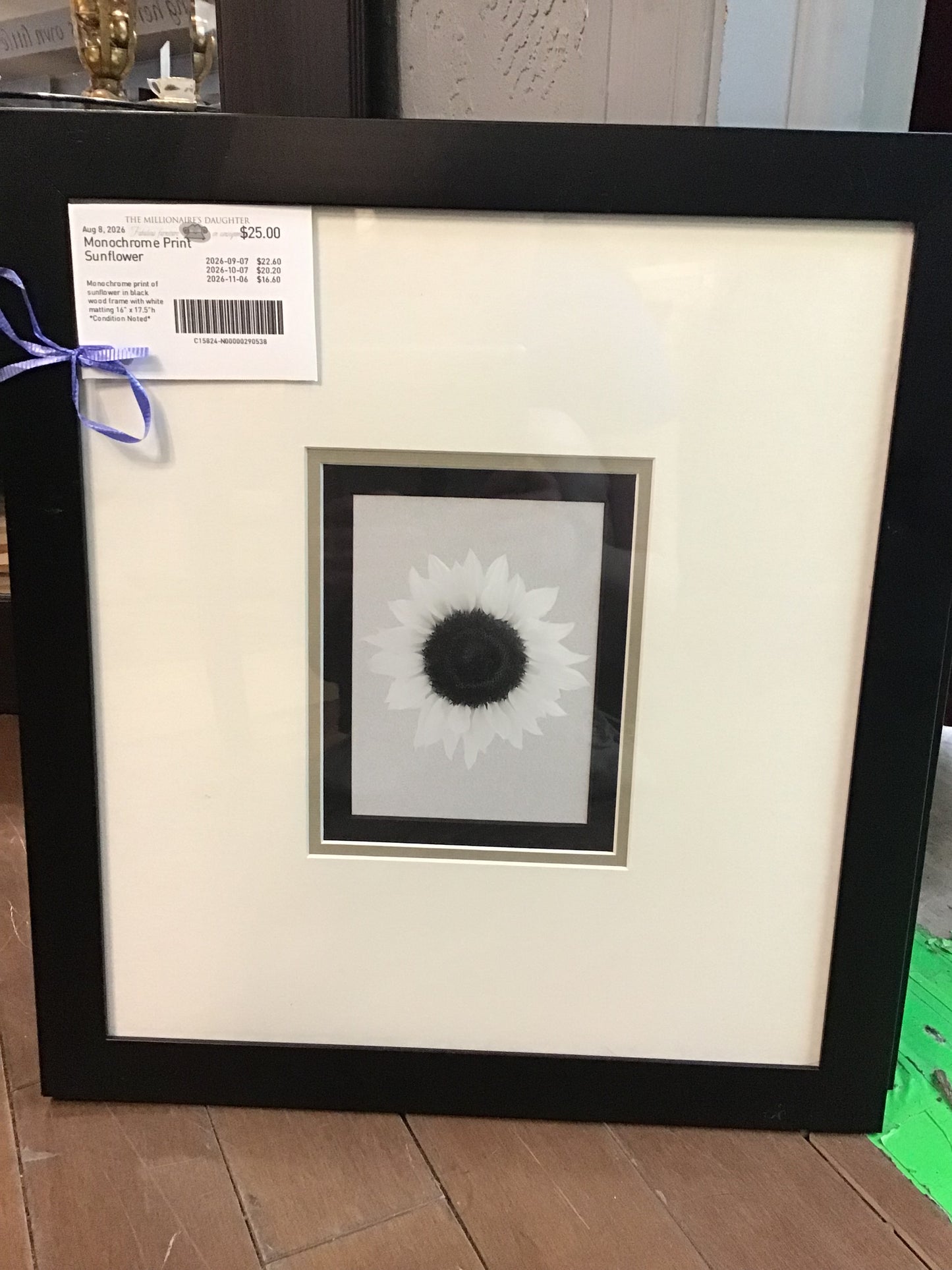 Monochrome Print Sunflower
