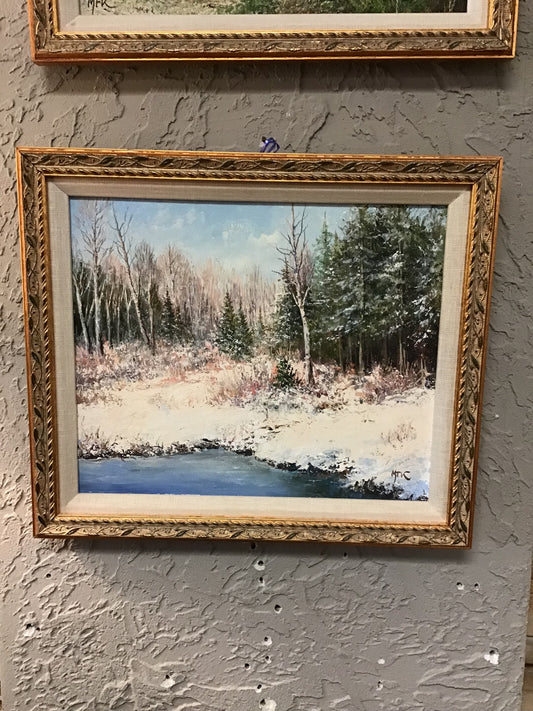 Hand Painted MF Kousall Art 'The Yearly Snow'