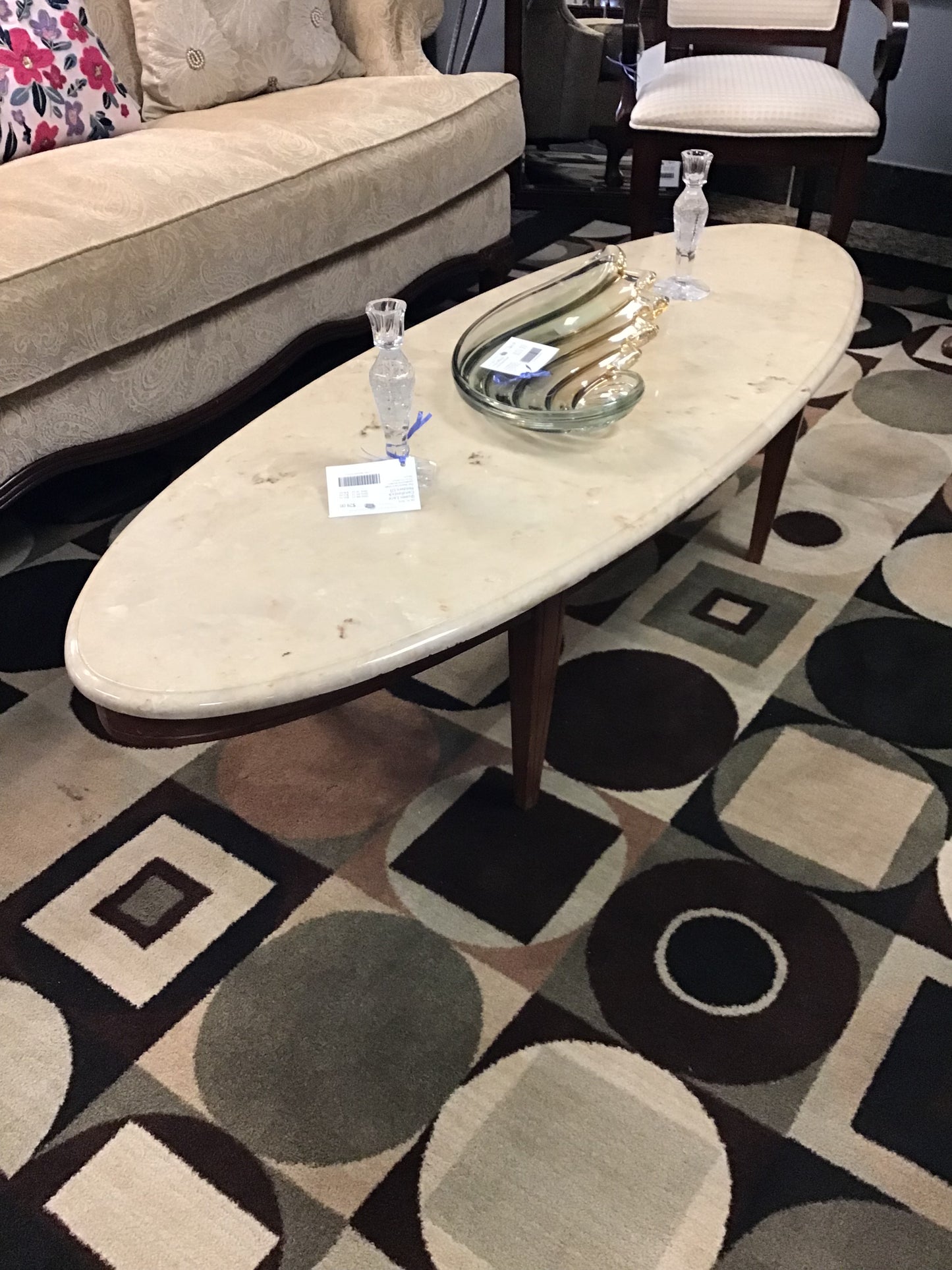 Round Marble Topped Coffee Table