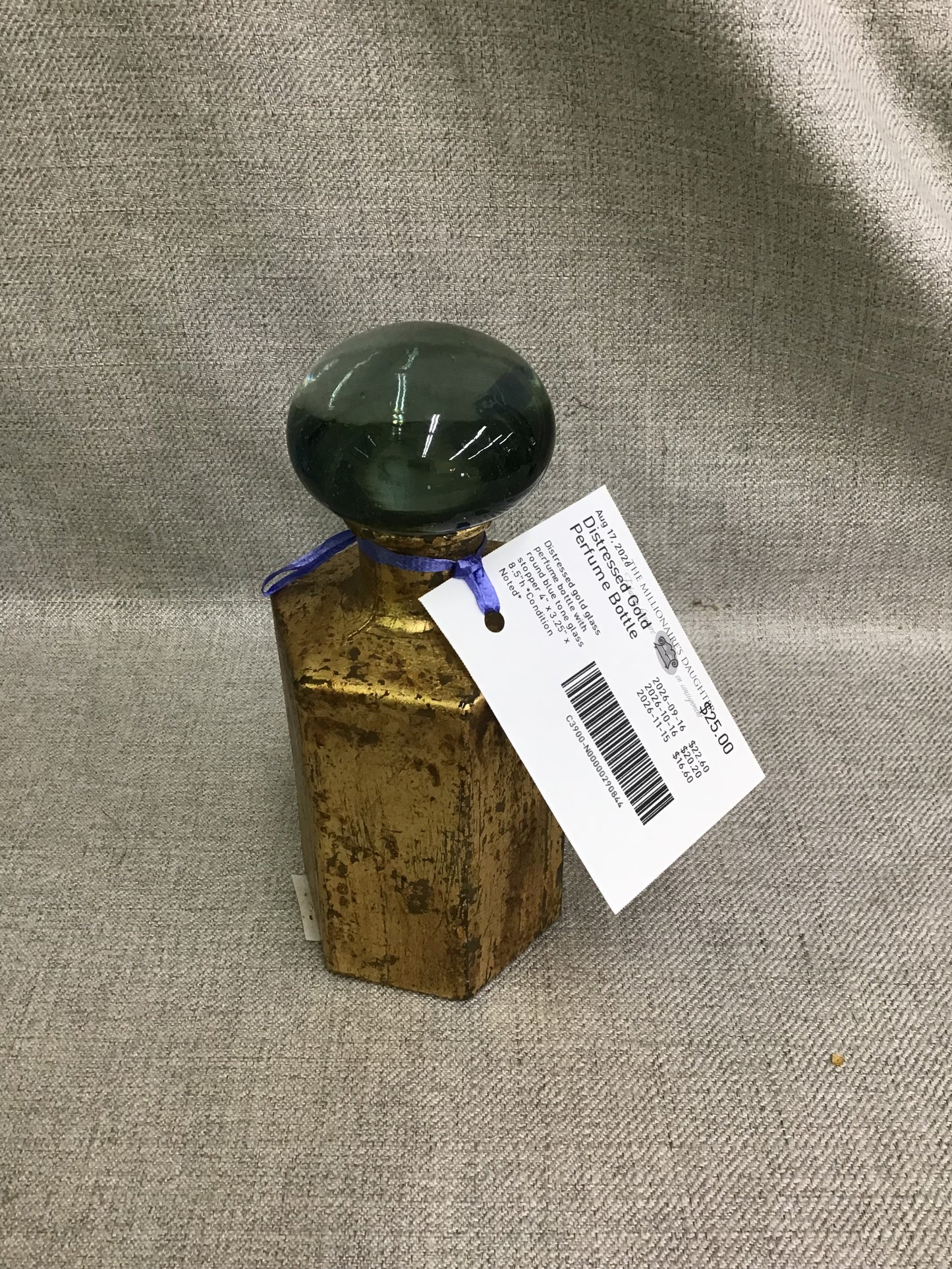 Distressed Gold Perfume Bottle