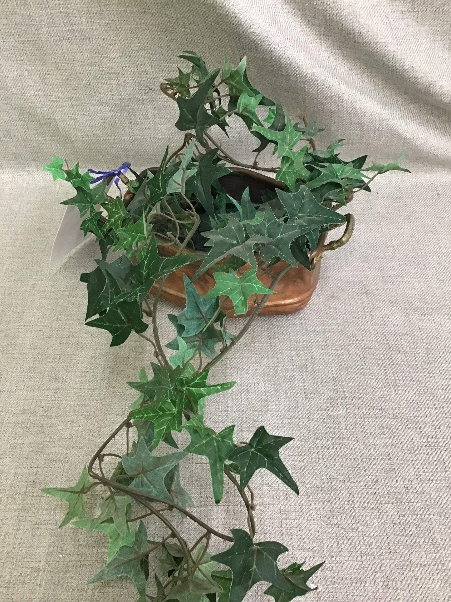 Brass Planter w Faux Ivy