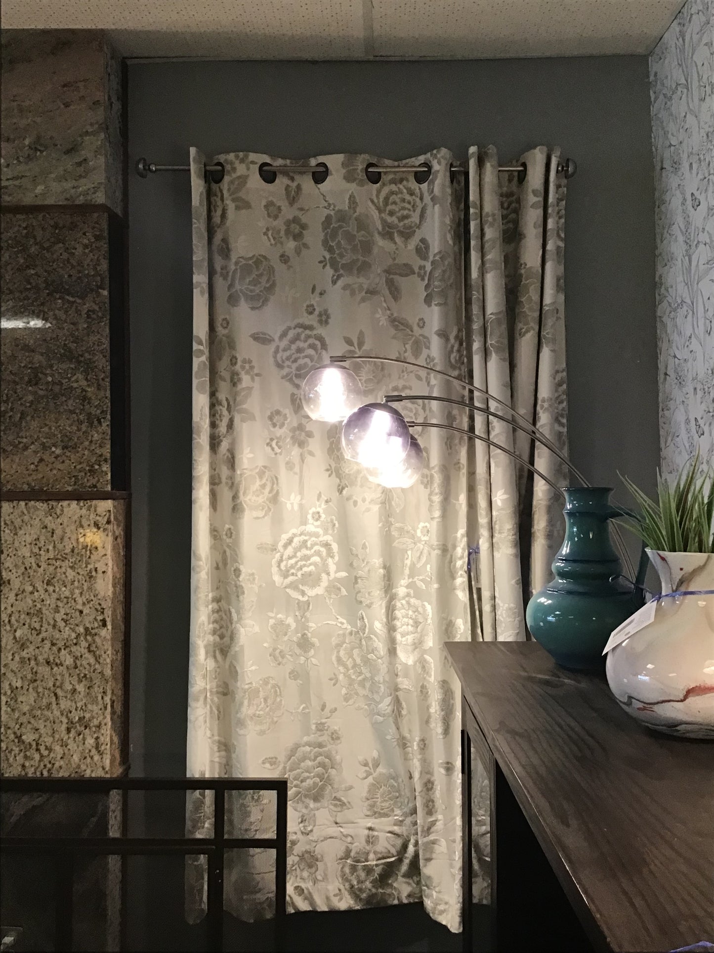 Pair Pier 1 Imports Tones of Silver Drapes