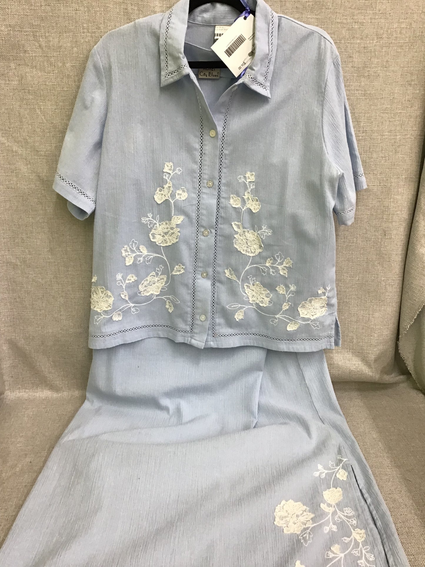 Baby Blue Button Down Top And Dress