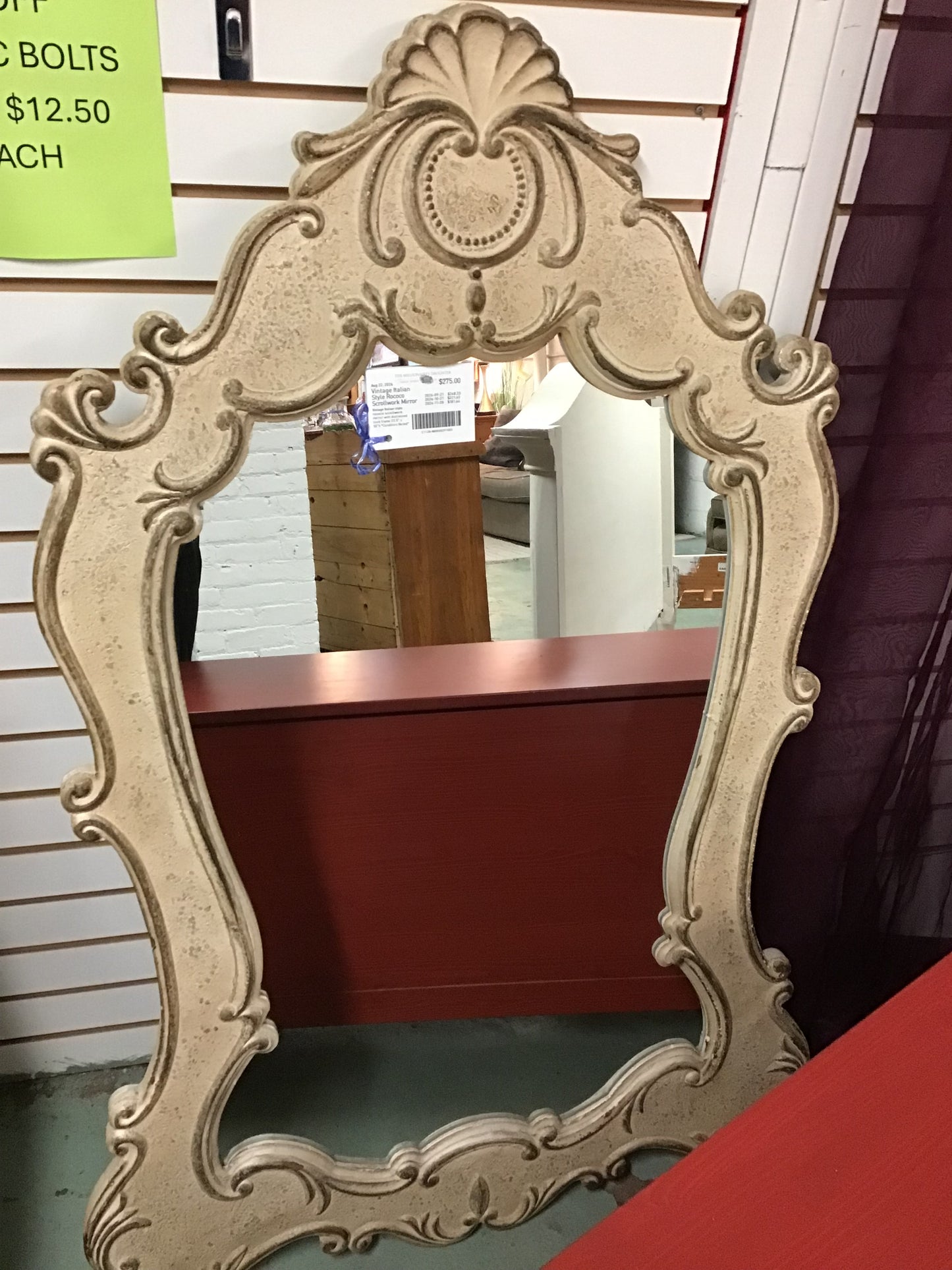 Vintage Italian Style Rococo Scrollwork Mirror