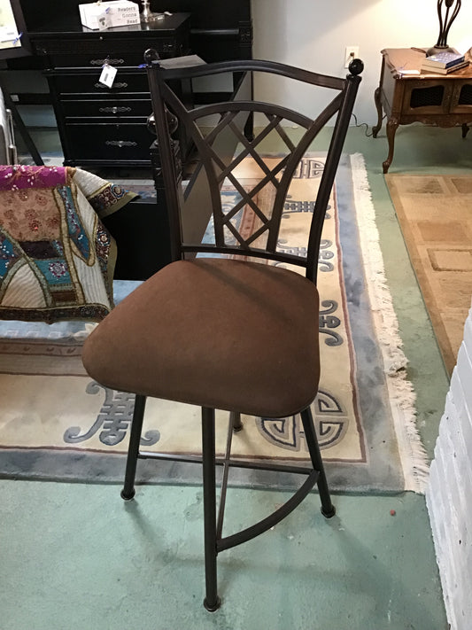 Swivel Metal Bar Stool w Backrest