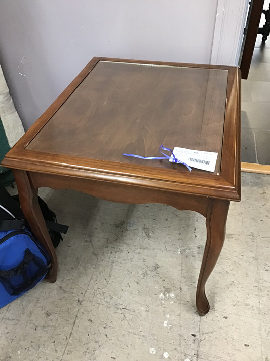 Vintage Glass Topped Side Table