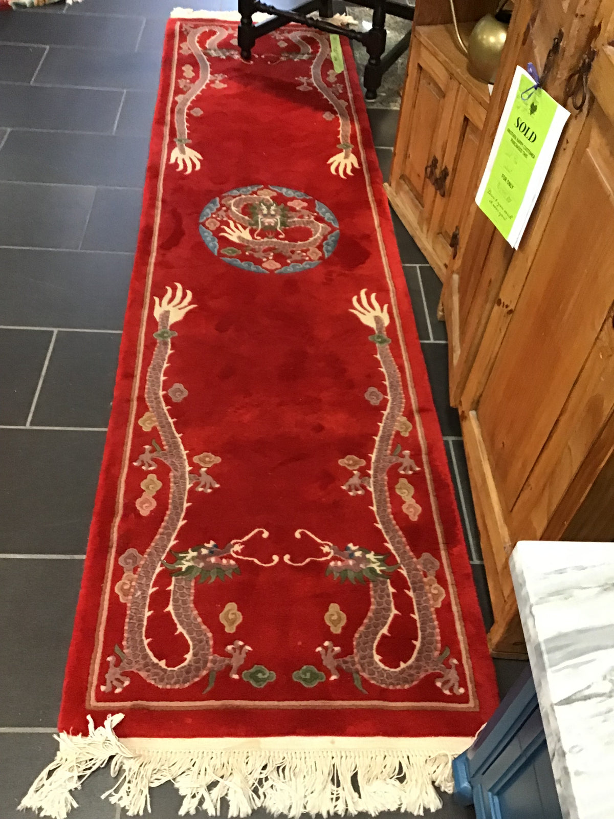 Hand Knotted Chinese Fringed Wool Rug