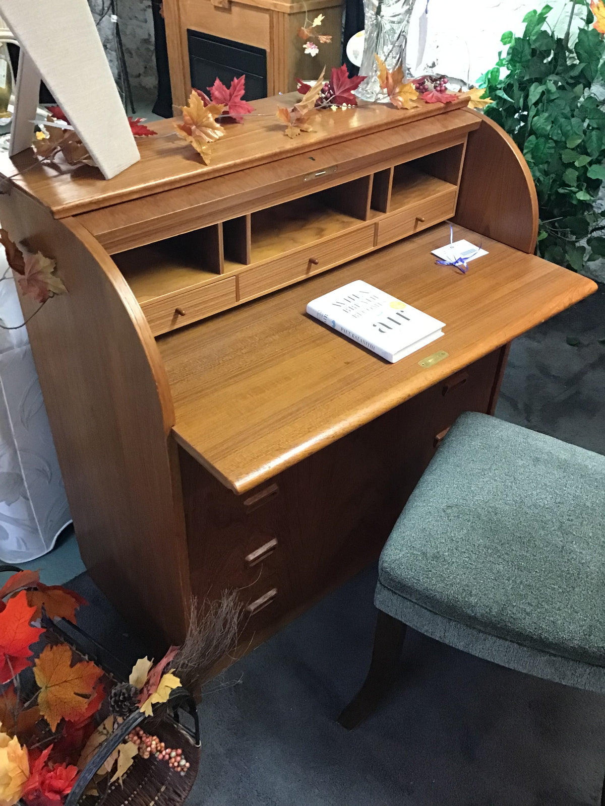 MCM Teak Roll-Top Desk