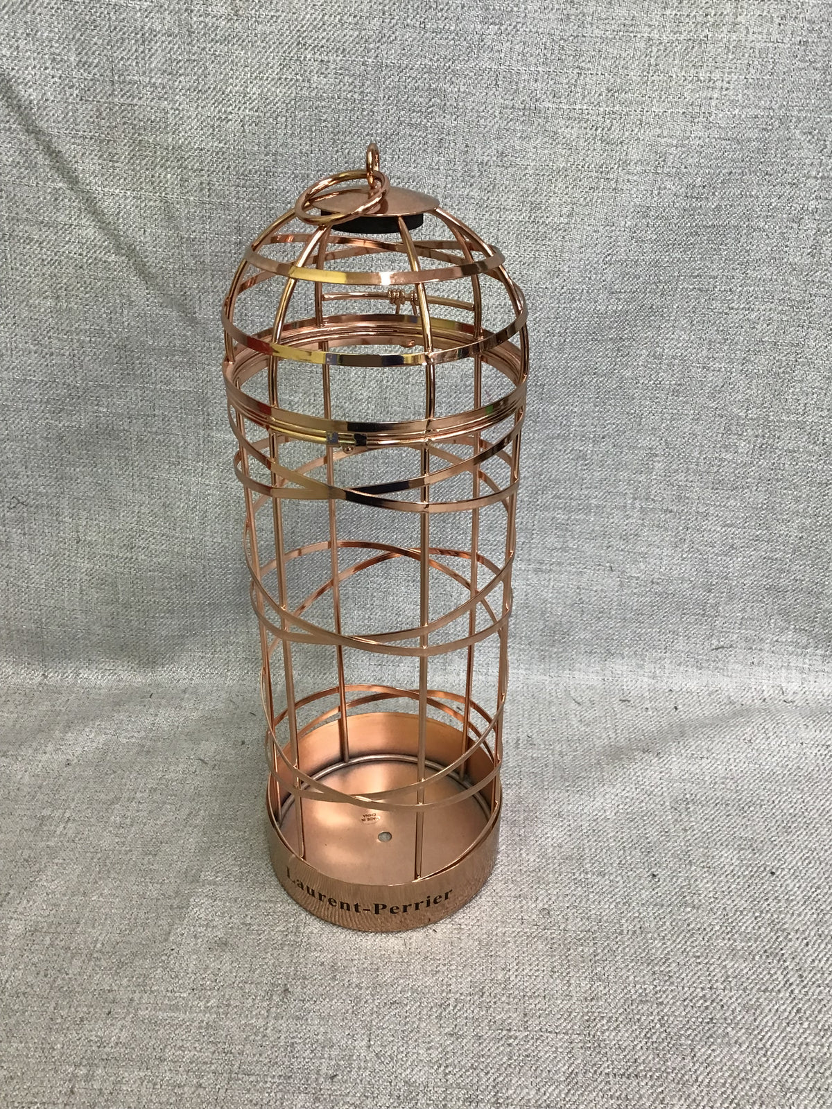 Rose Gold Metal Candle Holder- 4.5"d x 13.5"h