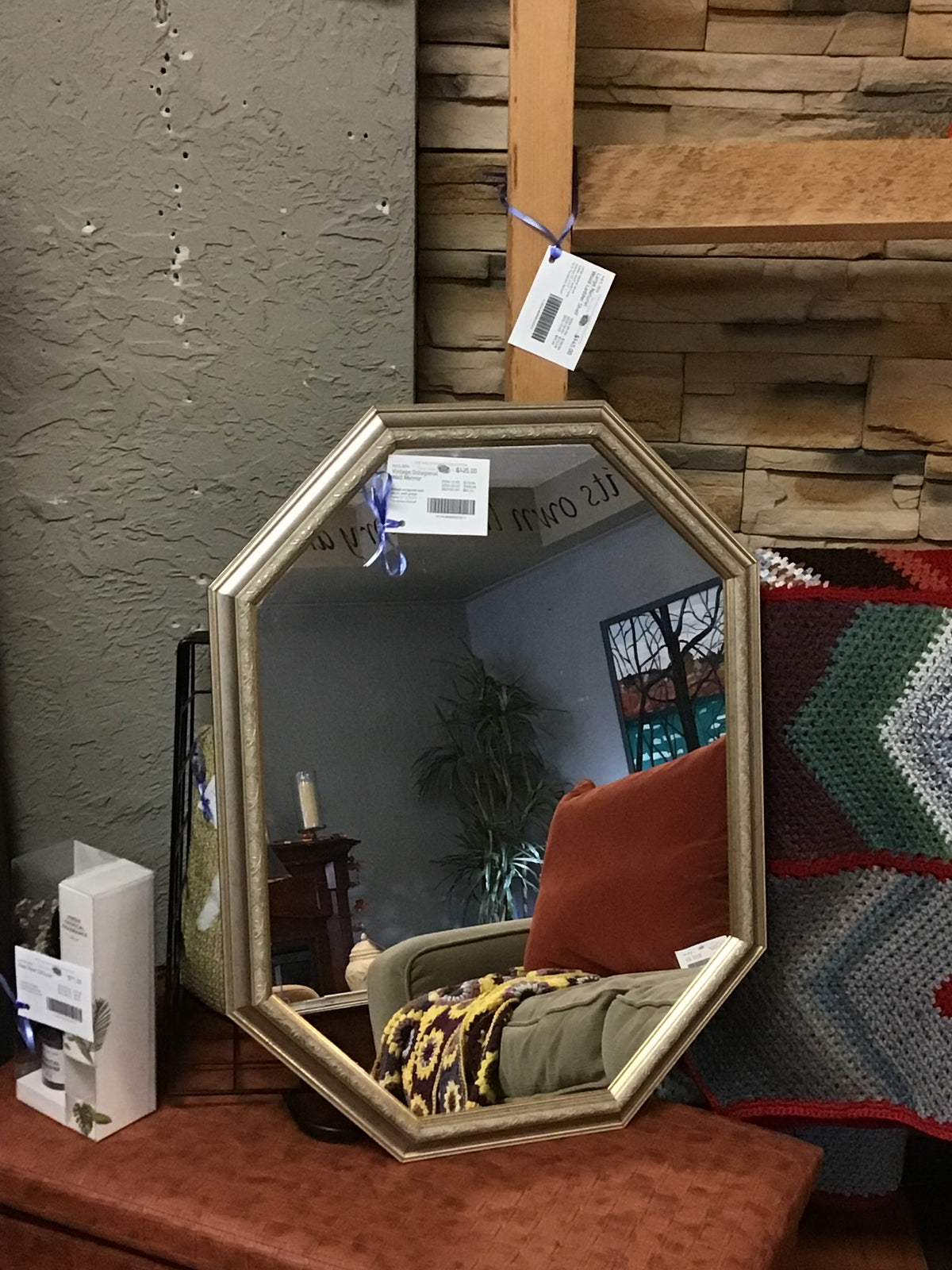 Vintage Octagonal Wall Mirror