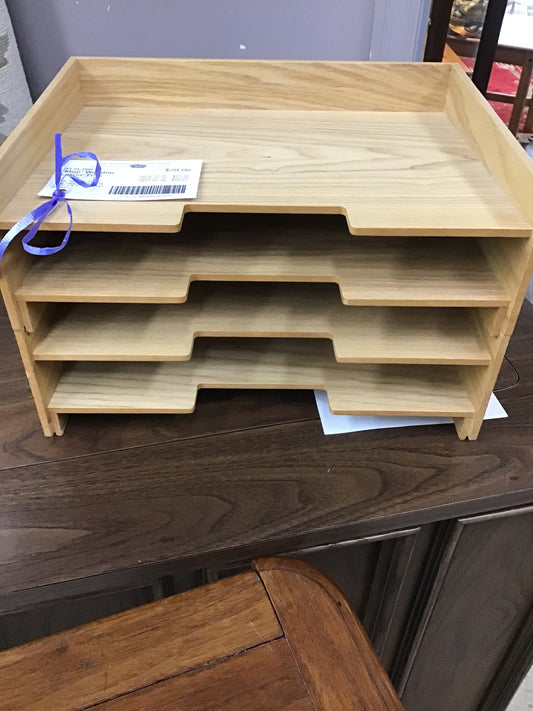 'Muji' Wooden Letter Tray