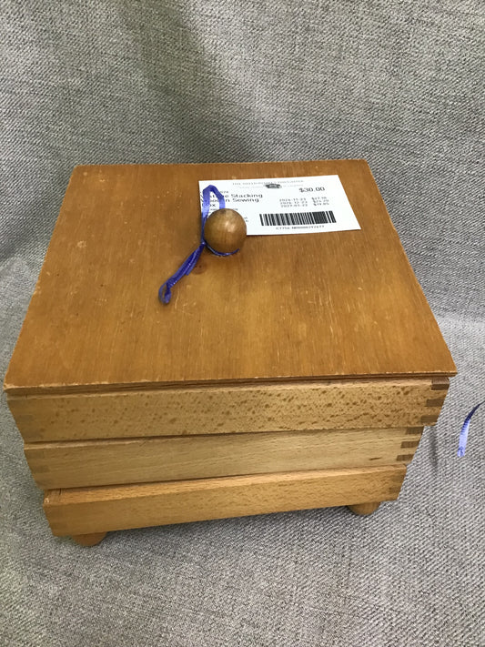Vintage Stacking Wooden Sewing Box