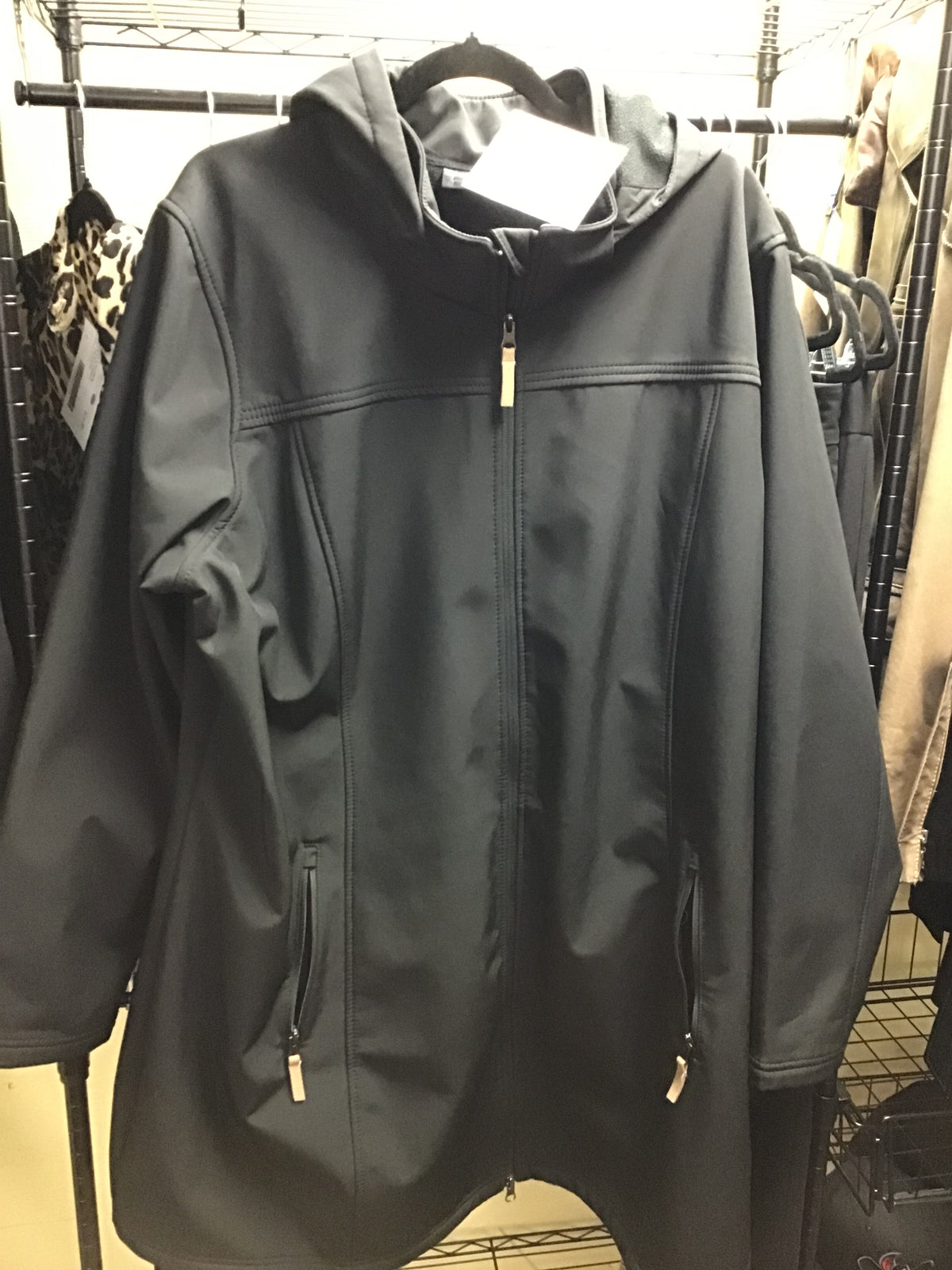 HOODED SOFTSHELL ZIP-UP JACKET -K